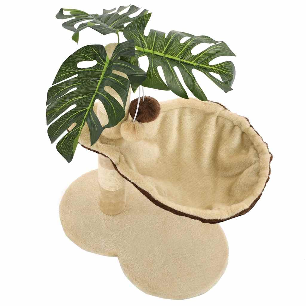 Albero per Gatti con Tiragraffi in Sisal 50cm Beige e Marrone — miniatura 4 di 6