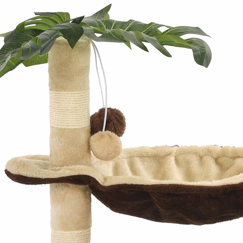 Albero per Gatti con Tiragraffi in Sisal 50cm Beige e Marrone — miniatura 5 di 6