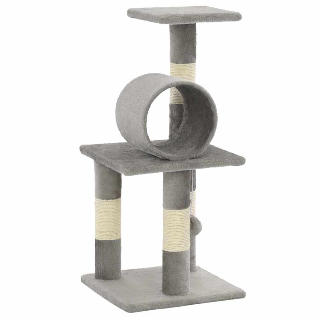 Albero per Gatti con Tiragraffi in Sisal 65 cm Grigio — miniatura 2 di 6