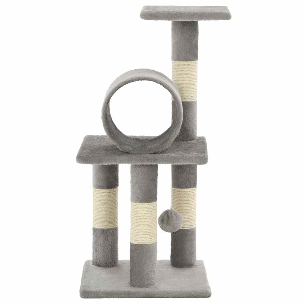 Albero per Gatti con Tiragraffi in Sisal 65 cm Grigio — miniatura 3 di 6