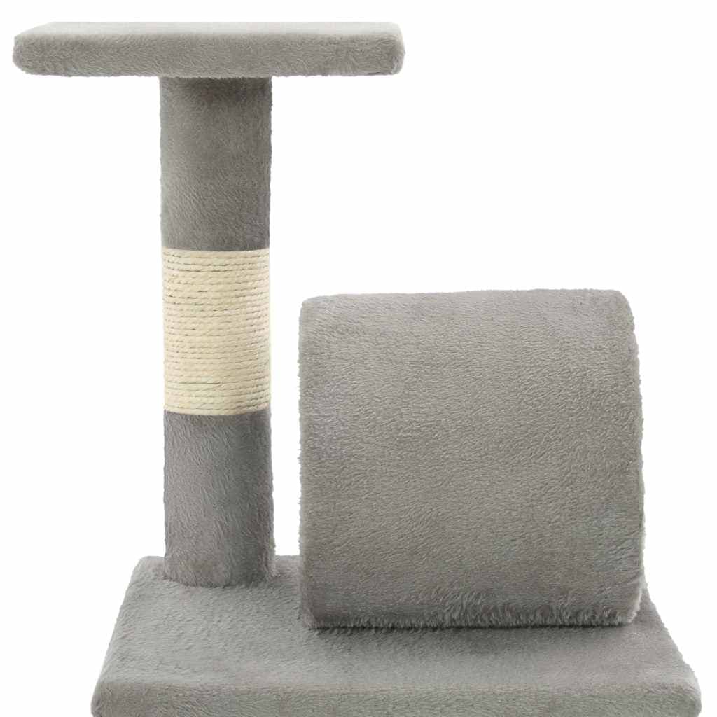 Albero per Gatti con Tiragraffi in Sisal 65 cm Grigio — miniatura 4 di 6