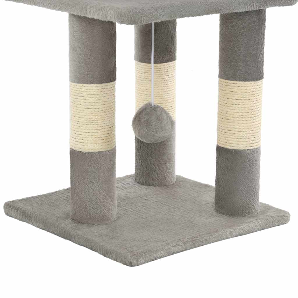 Albero per Gatti con Tiragraffi in Sisal 65 cm Grigio — miniatura 6 di 6