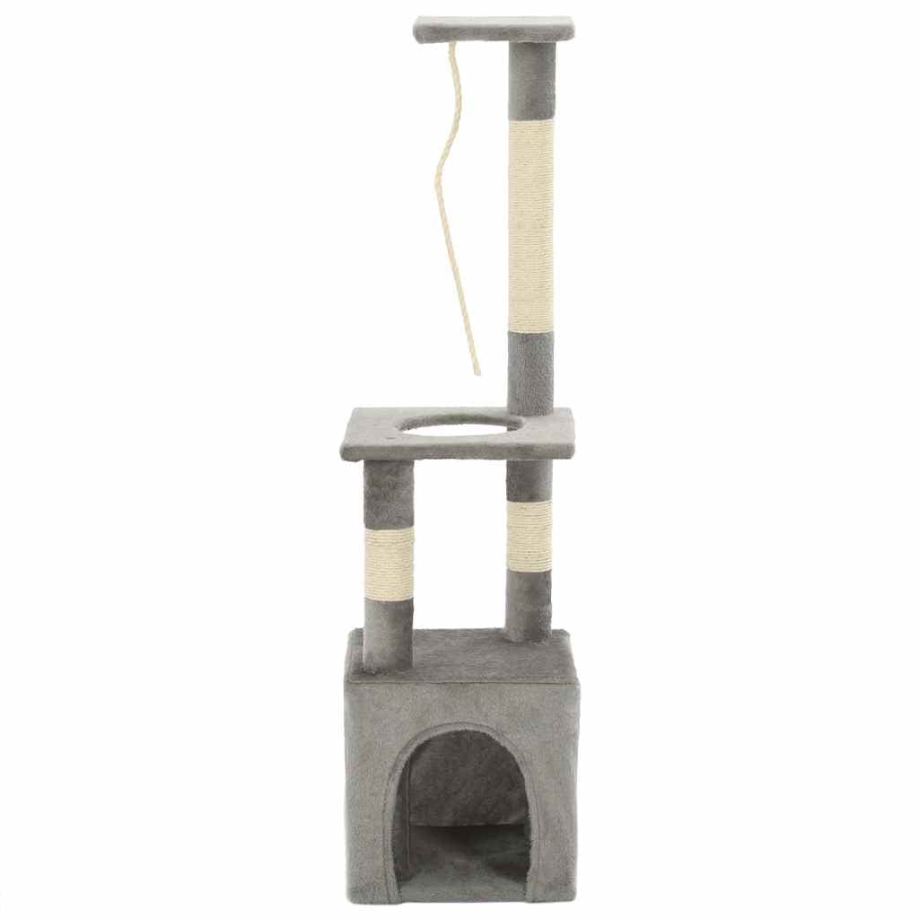 Albero per Gatti con Tiragraffi in Sisal 109 cm Grigio — miniatura 2 di 6