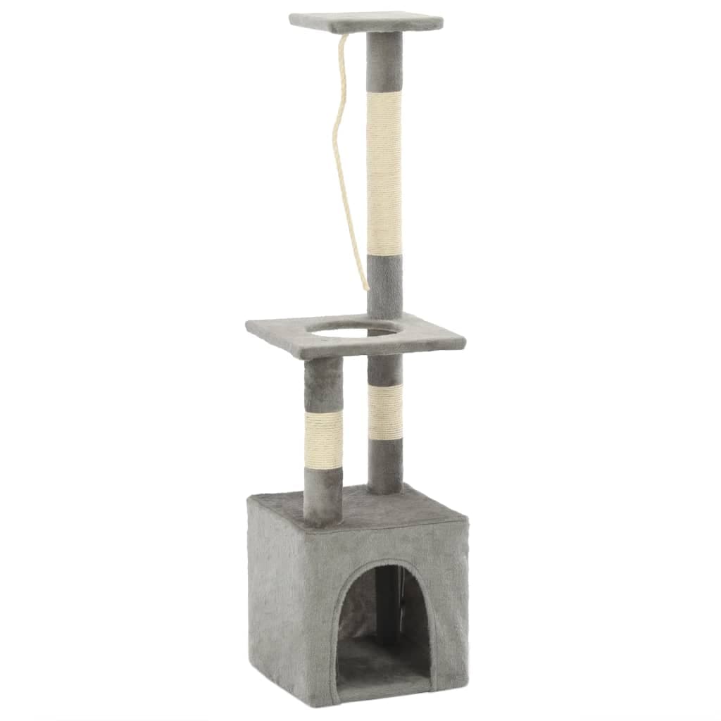 Albero per Gatti con Tiragraffi in Sisal 109 cm Grigio — miniatura 3 di 6