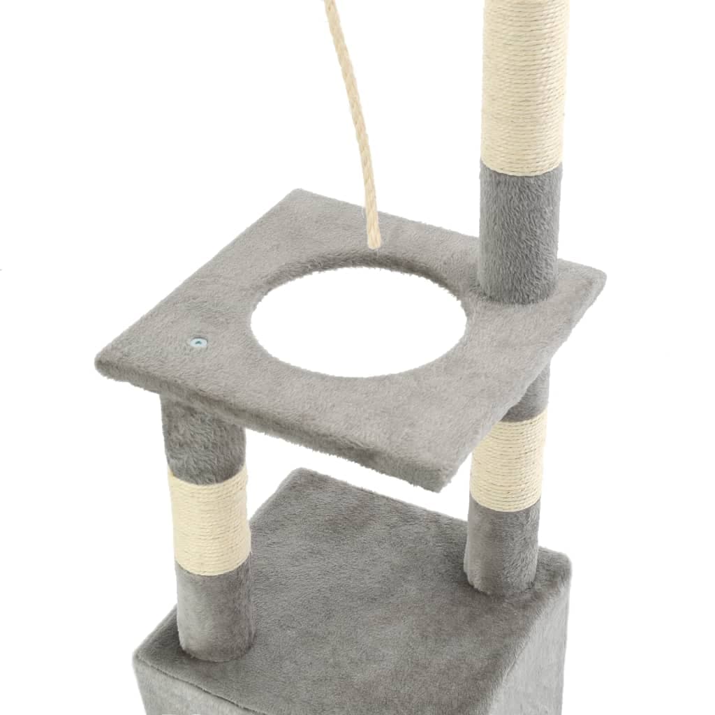 Albero per Gatti con Tiragraffi in Sisal 109 cm Grigio — miniatura 4 di 6