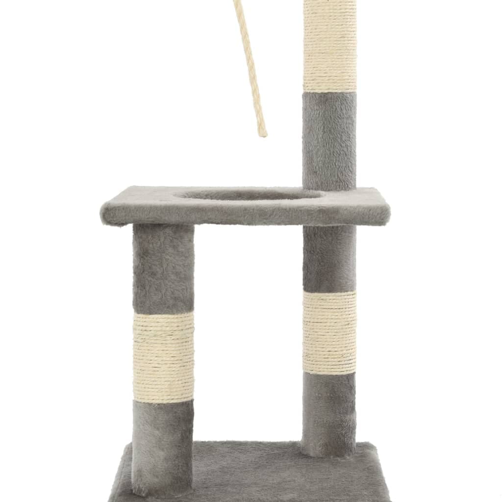 Albero per Gatti con Tiragraffi in Sisal 109 cm Grigio — miniatura 5 di 6