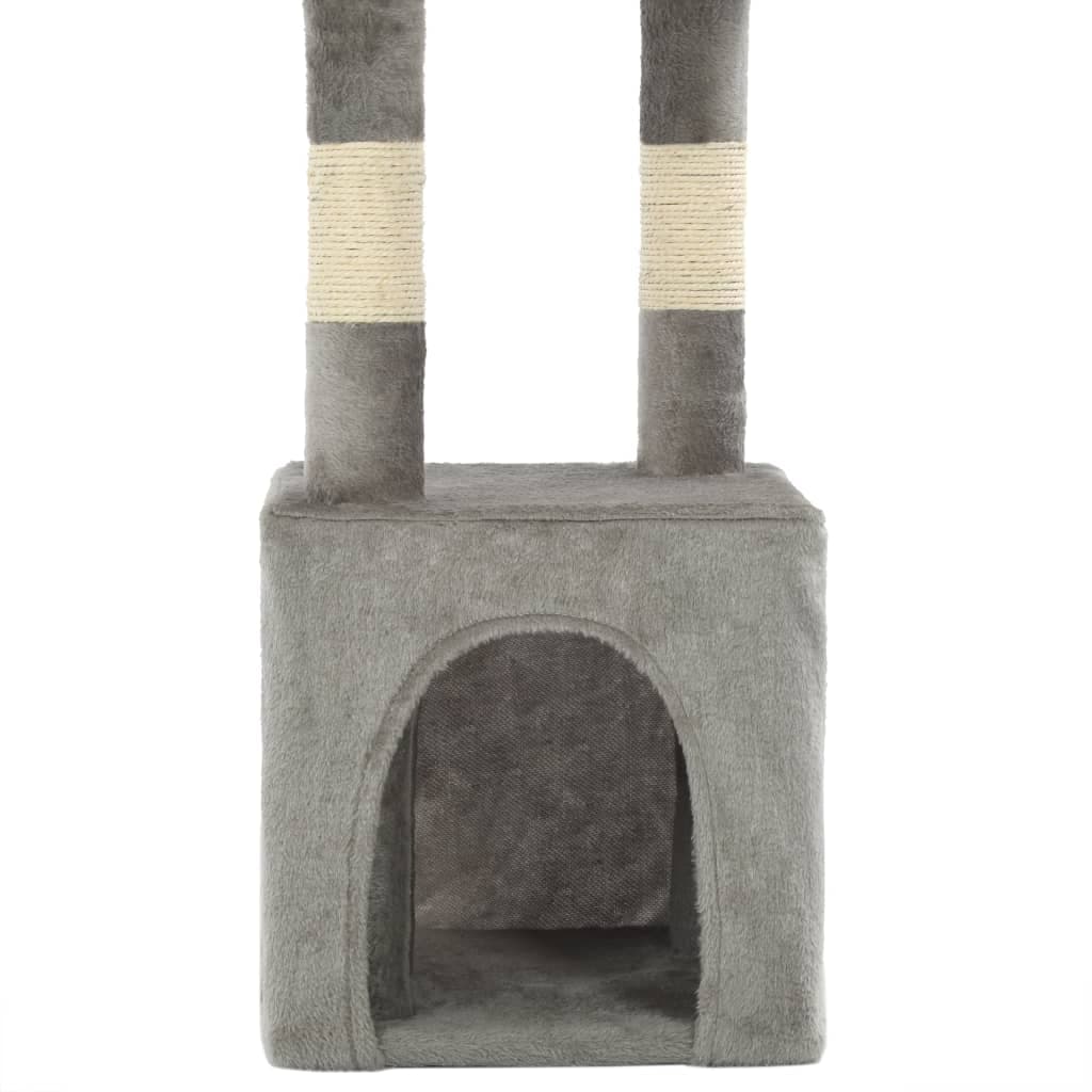 Albero per Gatti con Tiragraffi in Sisal 109 cm Grigio — miniatura 6 di 6