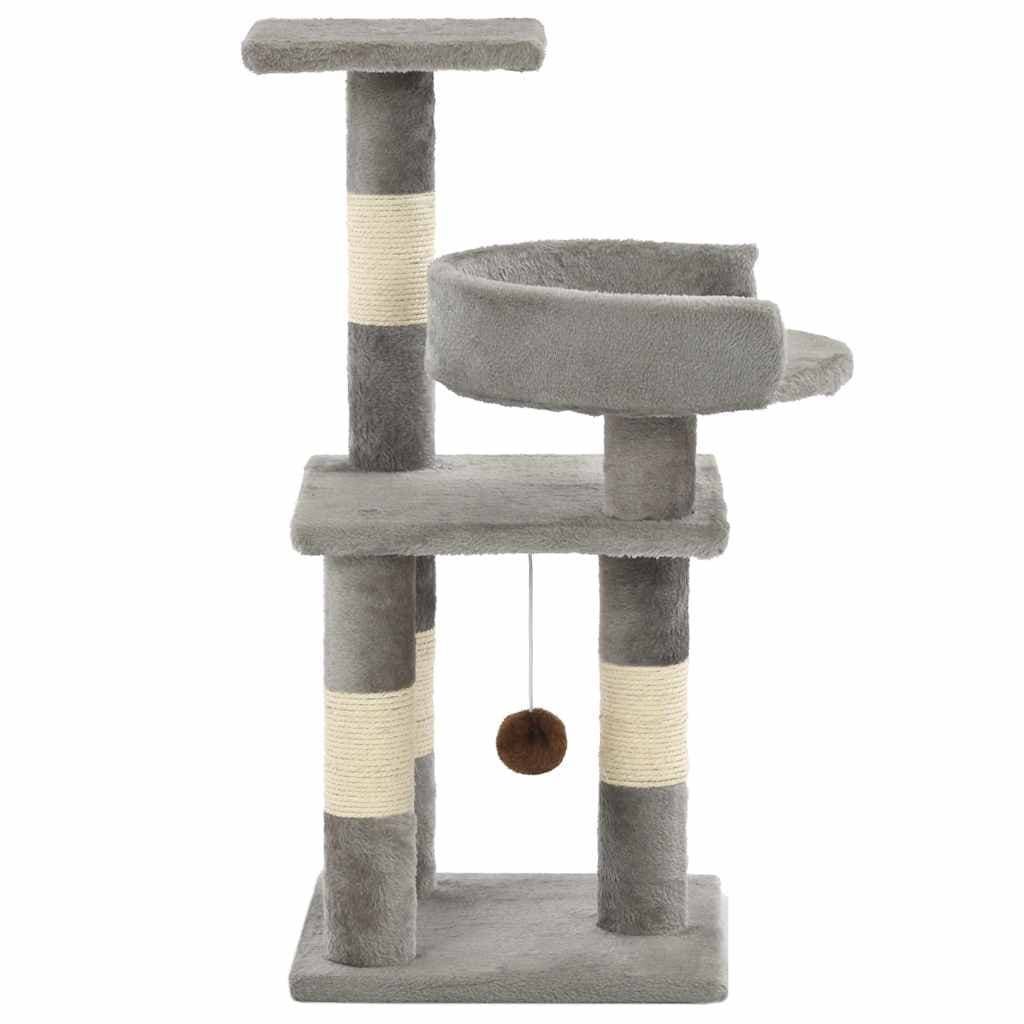 Albero per Gatti con Tiragraffi in Sisal 65 cm Grigio — miniatura 2 di 4