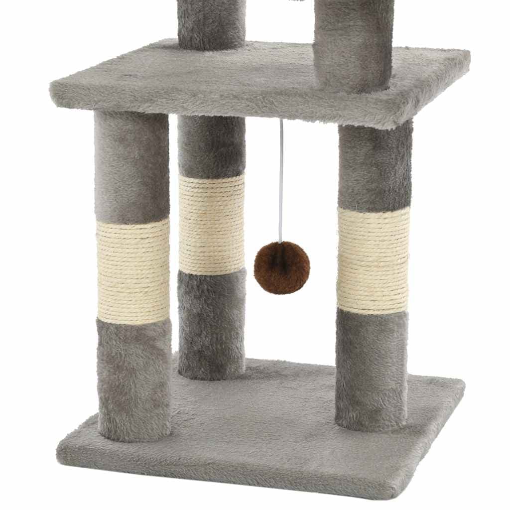 Albero per Gatti con Tiragraffi in Sisal 65 cm Grigio — miniatura 3 di 4