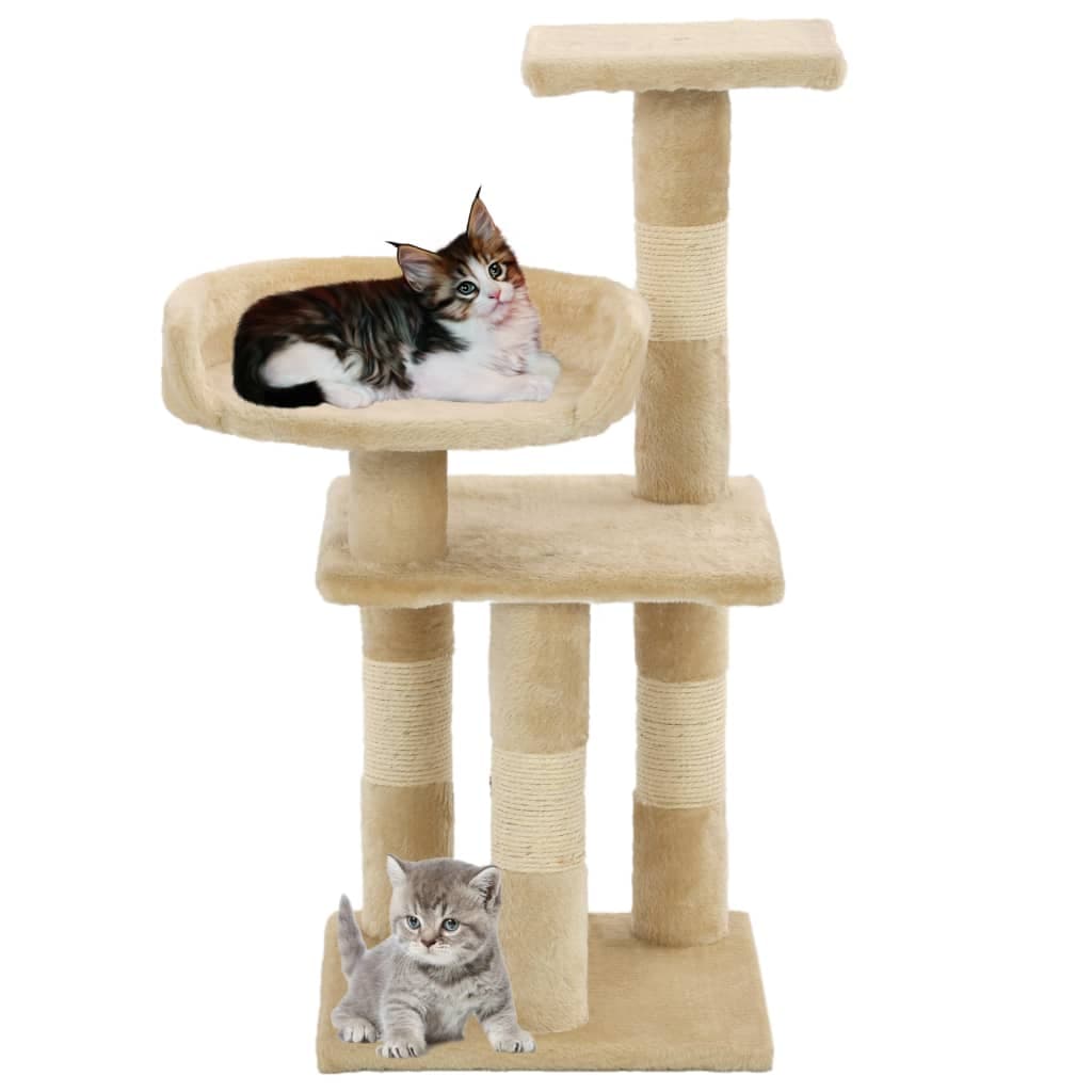Albero per Gatti con Tiragraffi in Sisal 65 cm Beige — miniatura 1 di 4