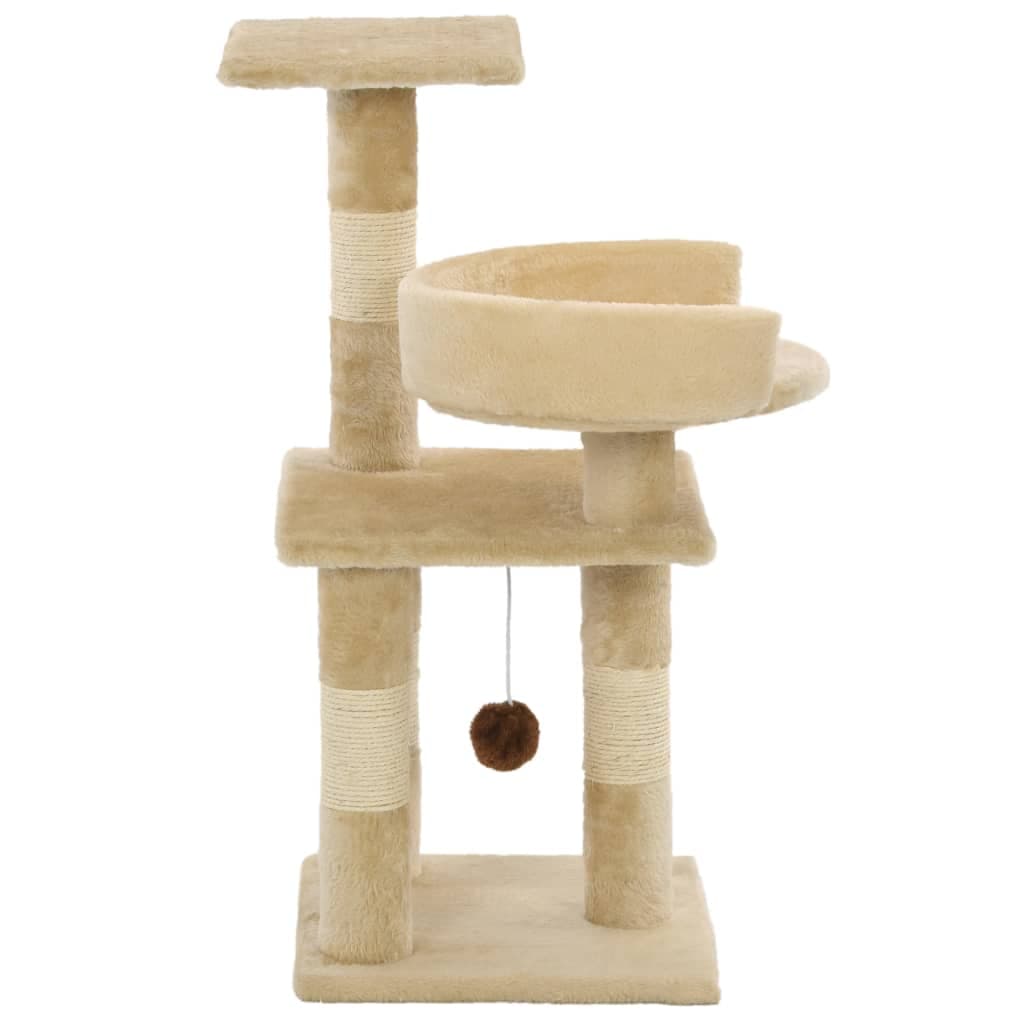 Albero per Gatti con Tiragraffi in Sisal 65 cm Beige — miniatura 2 di 4
