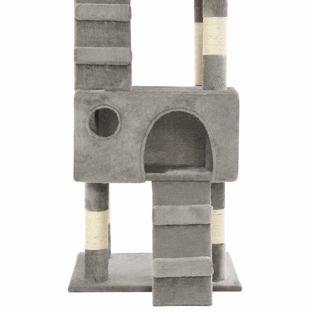 Albero per Gatti con Tiragraffi in Sisal 170 cm Grigio — miniatura 5 di 5