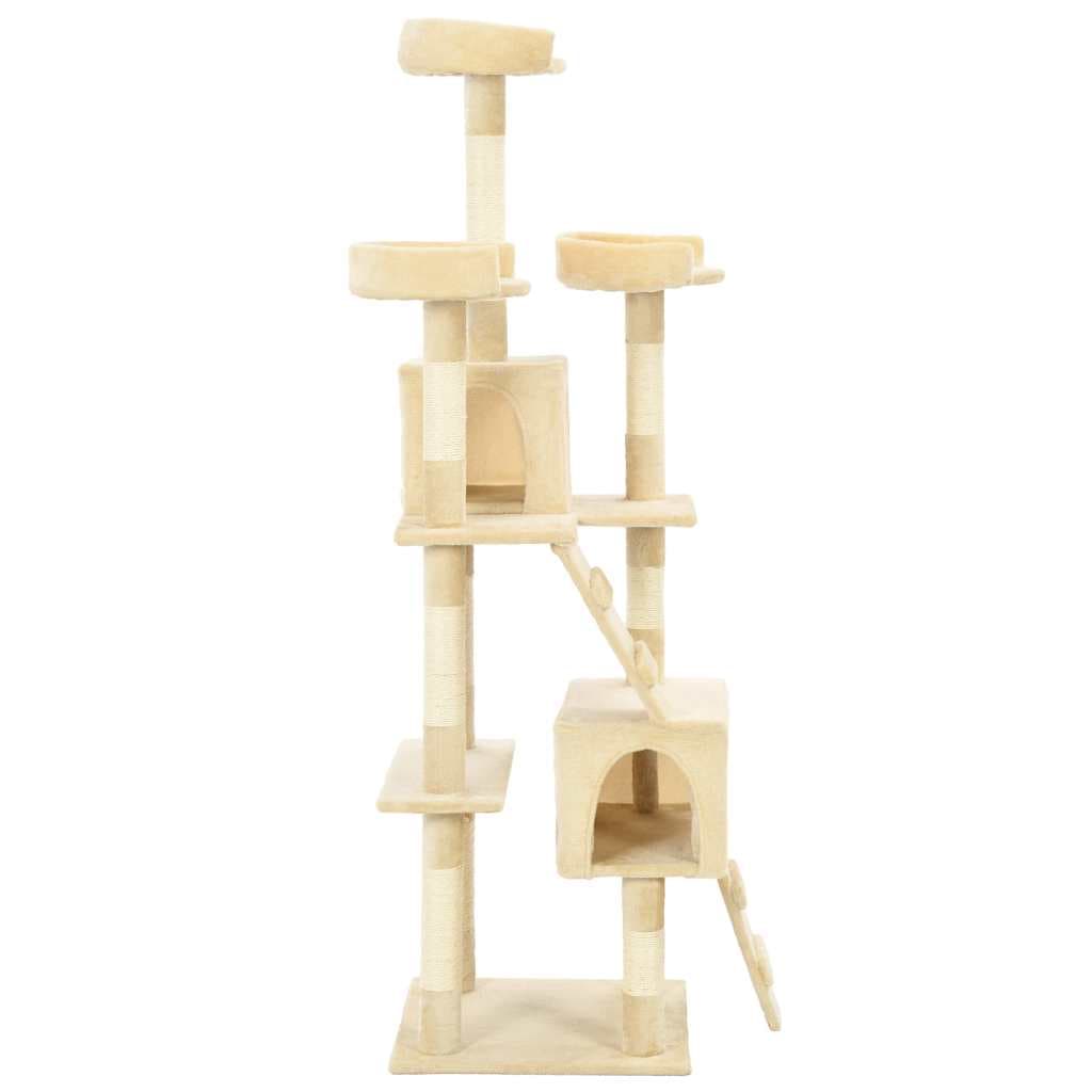 Albero per Gatti con Tiragraffi in Sisal 170 cm Beige — miniatura 2 di 5