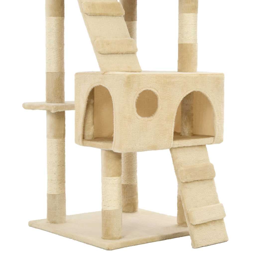 Albero per Gatti con Tiragraffi in Sisal 170 cm Beige — miniatura 4 di 5