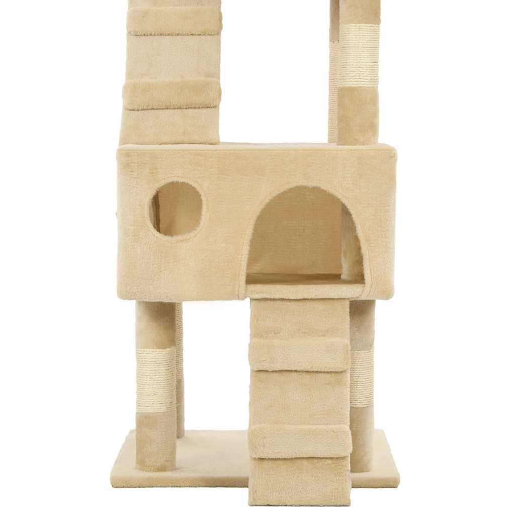 Albero per Gatti con Tiragraffi in Sisal 170 cm Beige — miniatura 5 di 5