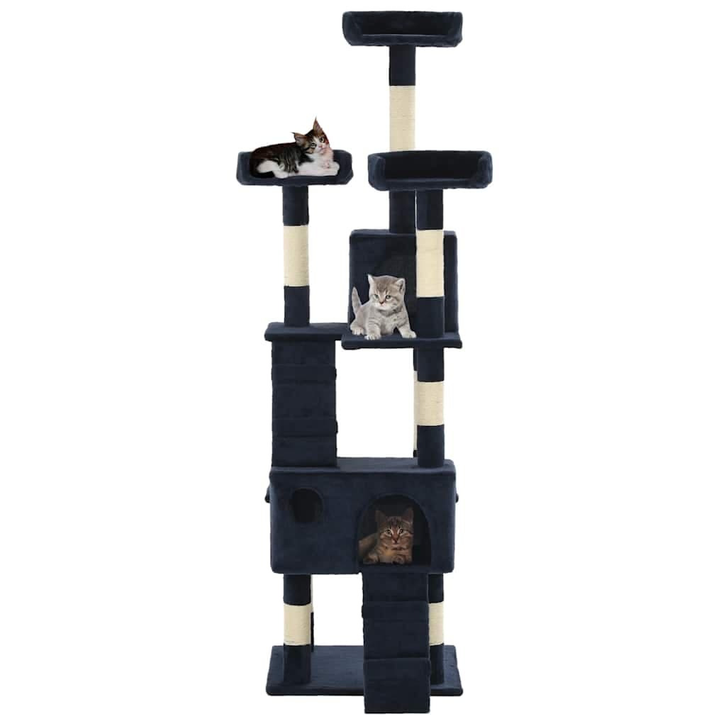 Albero per Gatti con Tiragraffi in Sisal 170 cm Blu — miniatura 1 di 5
