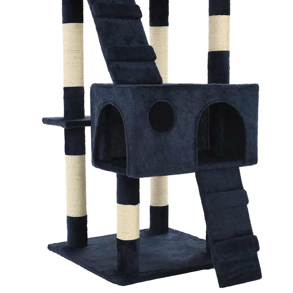 Albero per Gatti con Tiragraffi in Sisal 170 cm Blu — miniatura 4 di 5