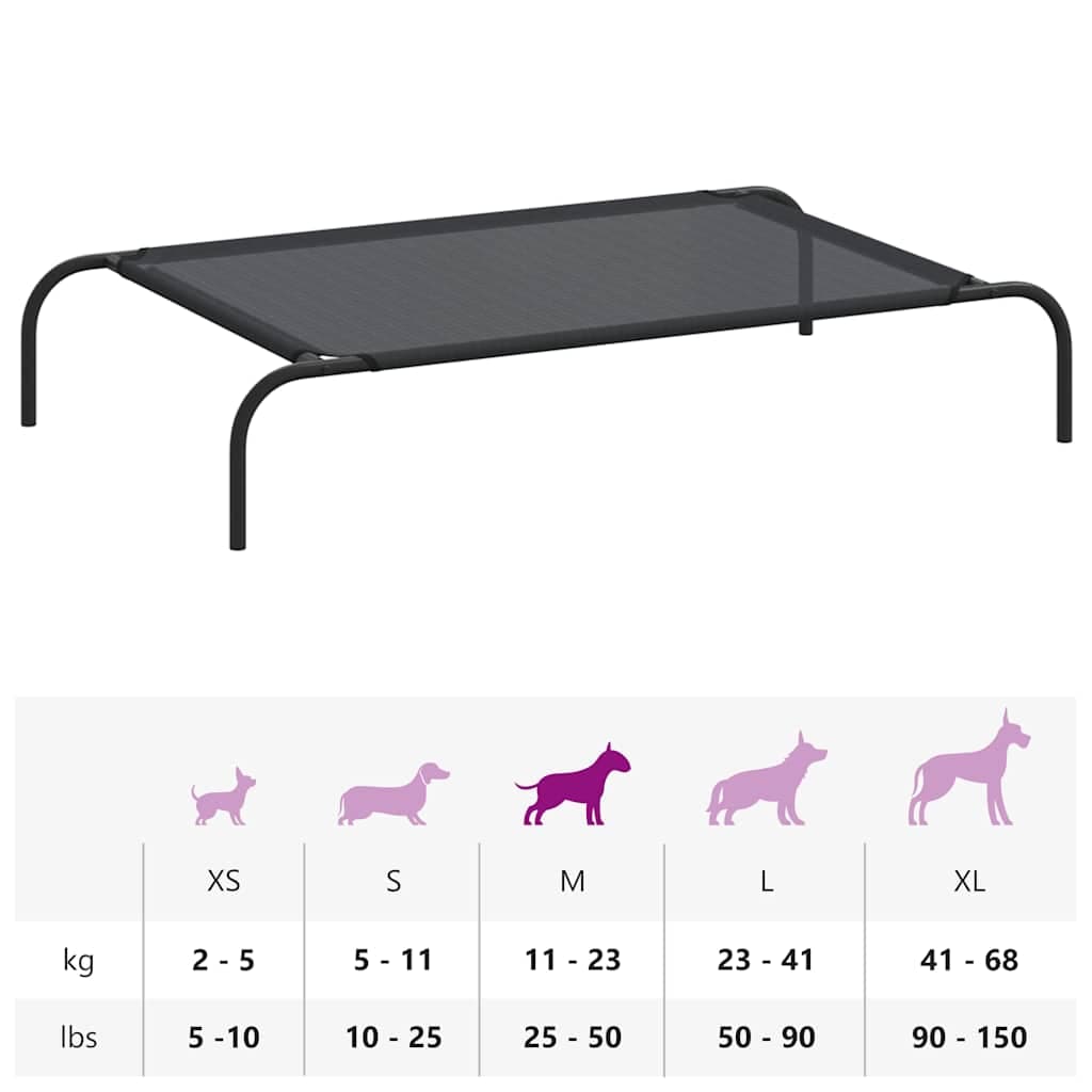 Cuccia per Cani Rialzata Nera L in Textilene — miniatura 8 di 8