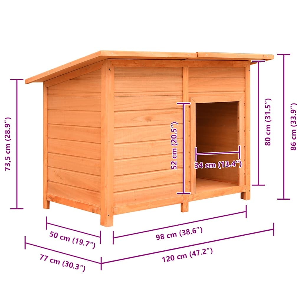 Cuccia per Cani in Legno di Pino e Abete 120x77x86 cm — foto 10 di 10