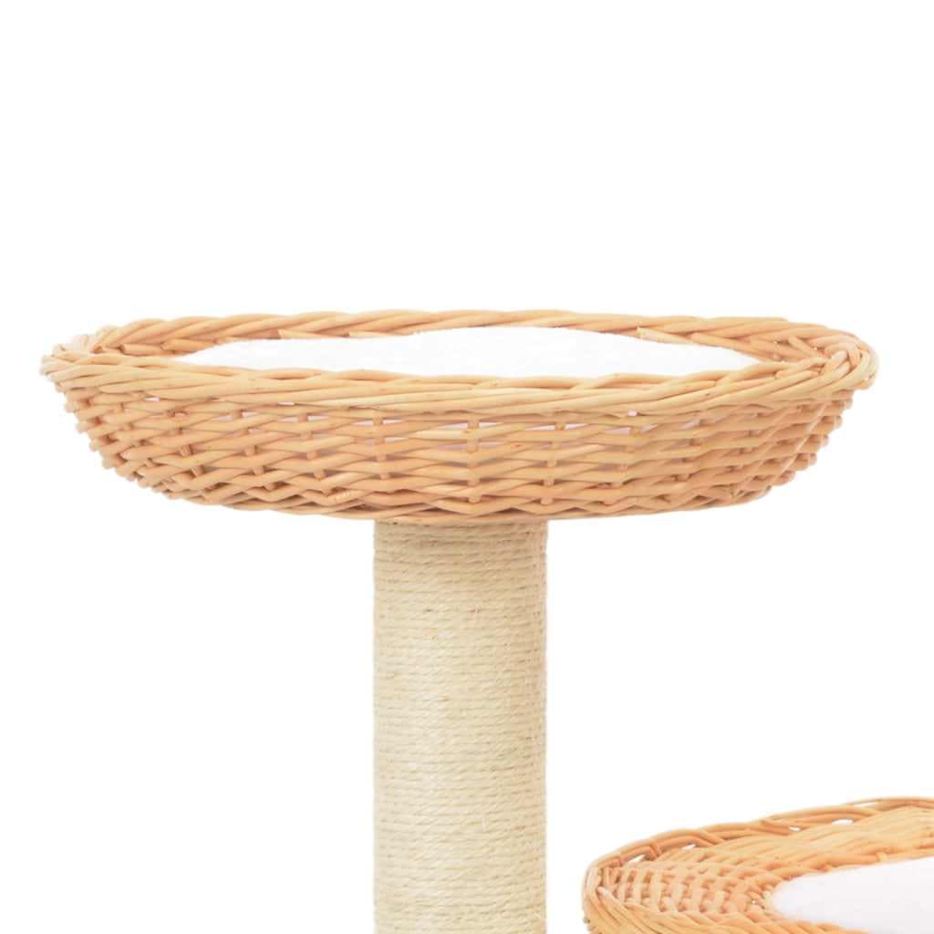 Albero per Gatti in Salice Naturale 68 cm con 3 Ceste — miniatura 2 di 3
