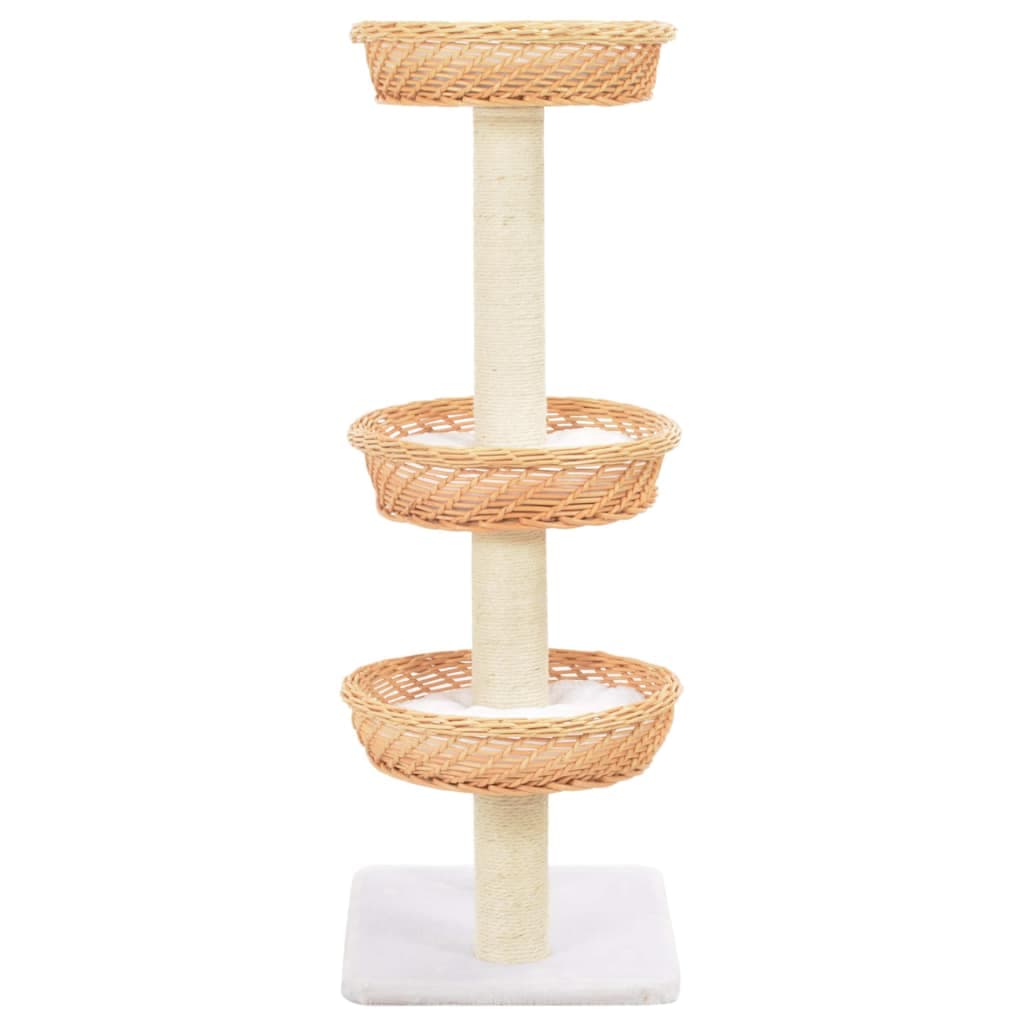 Albero per Gatti in Salice Naturale 85 cm con 3 Ceste — miniatura 2 di 4