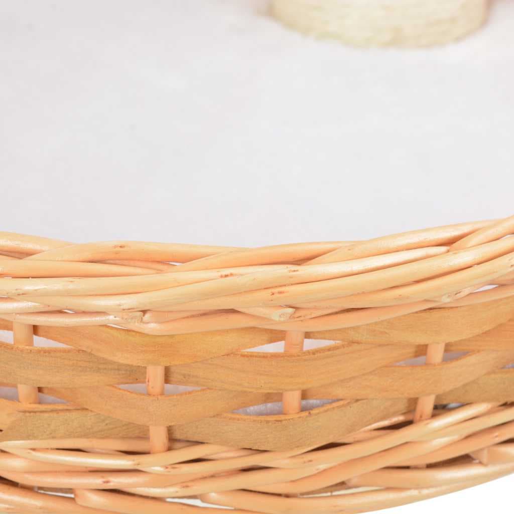 Albero per Gatti in Salice Naturale 94 cm con 2 Ceste e Casetta — miniatura 4 di 5