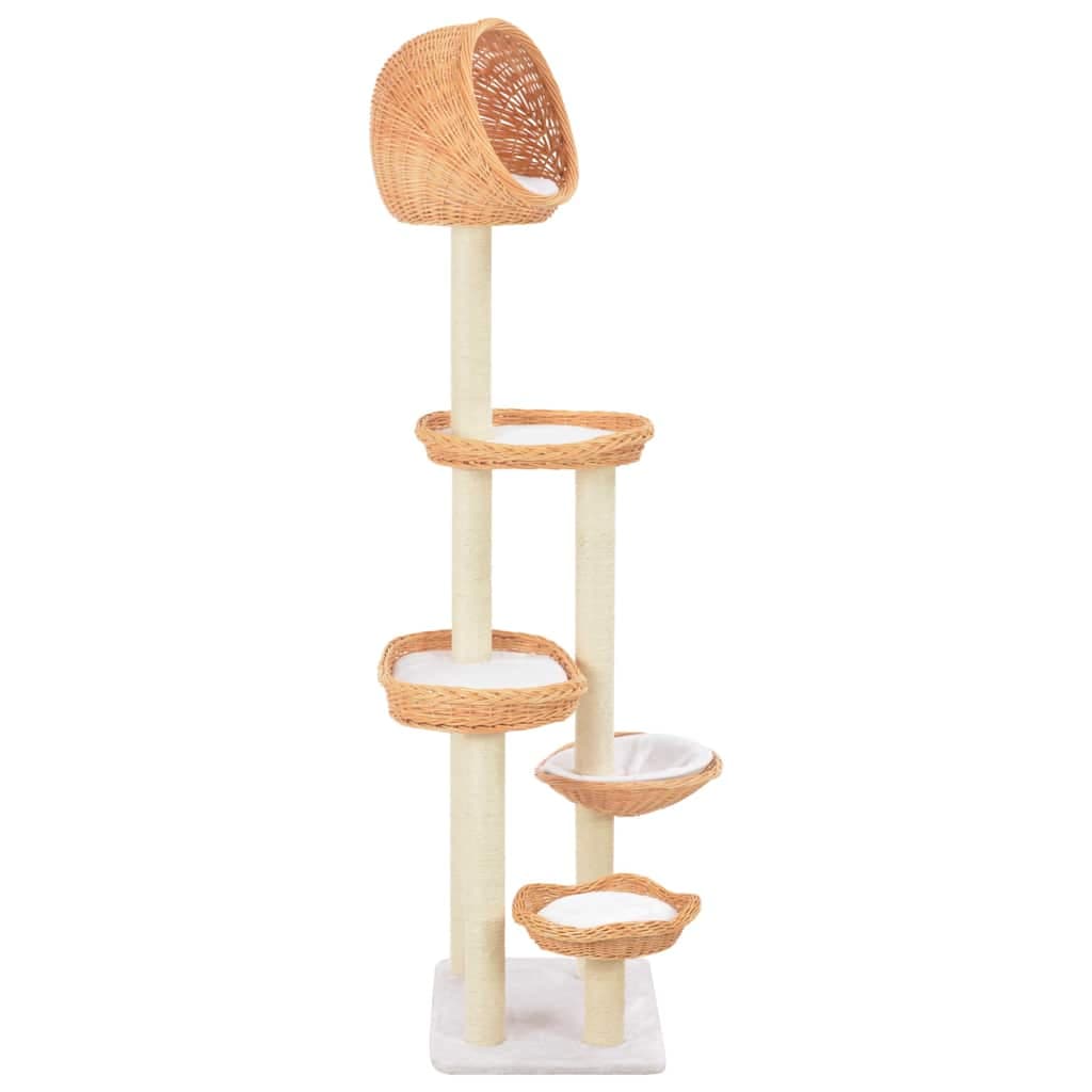 Albero per Gatti in Salice Naturale 172 cm con 5 Ceste — miniatura 2 di 3