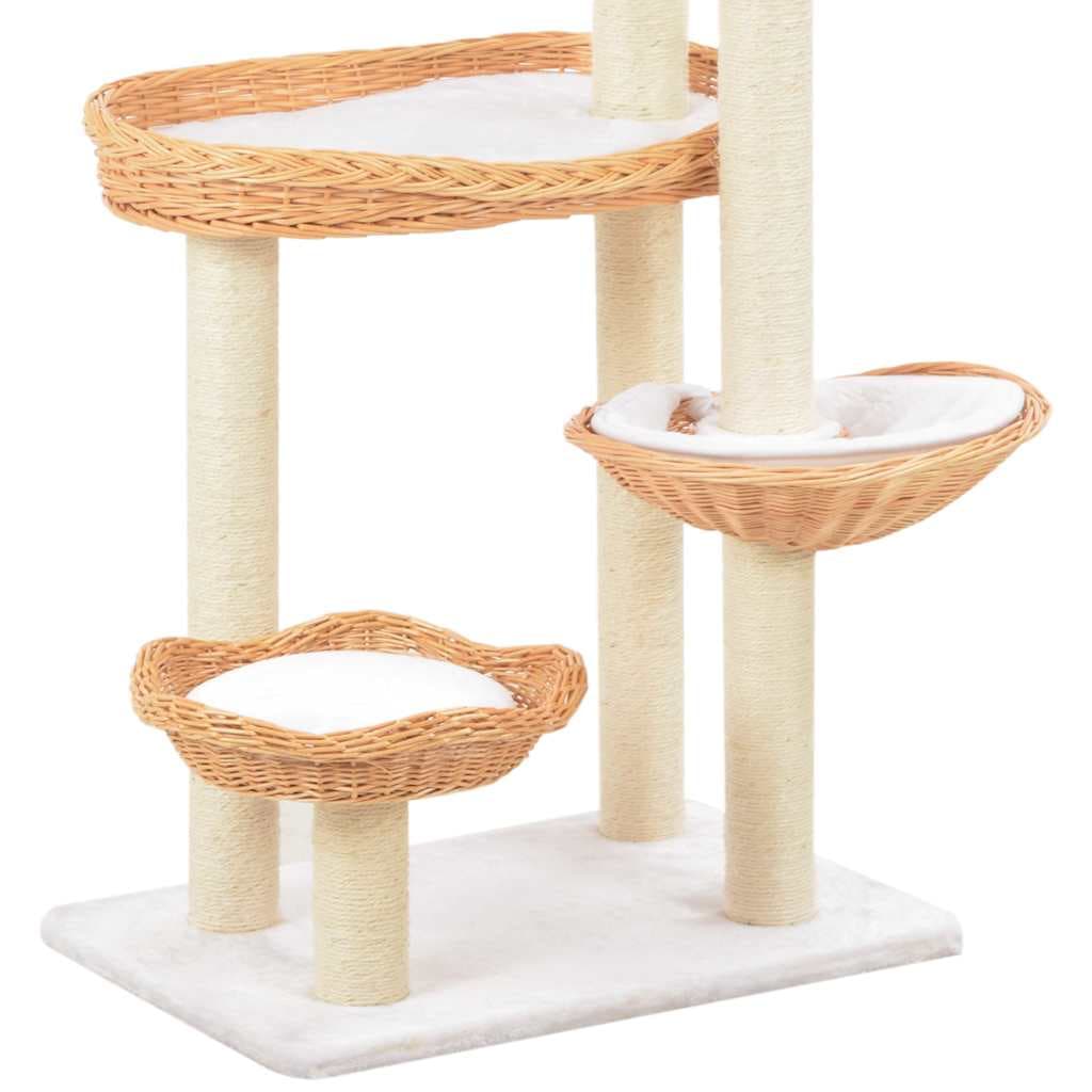 Albero per Gatti in Salice Naturale 172 cm con 5 Ceste — miniatura 3 di 3