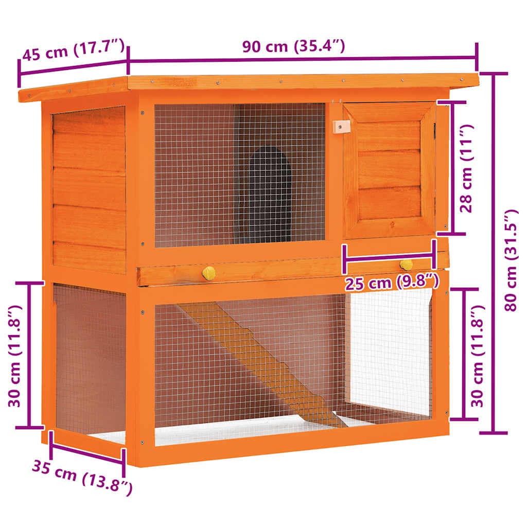 Conigliera all'Aperto Gabbia Piccoli Animali 1 Porta Legno — miniatura 7 di 8