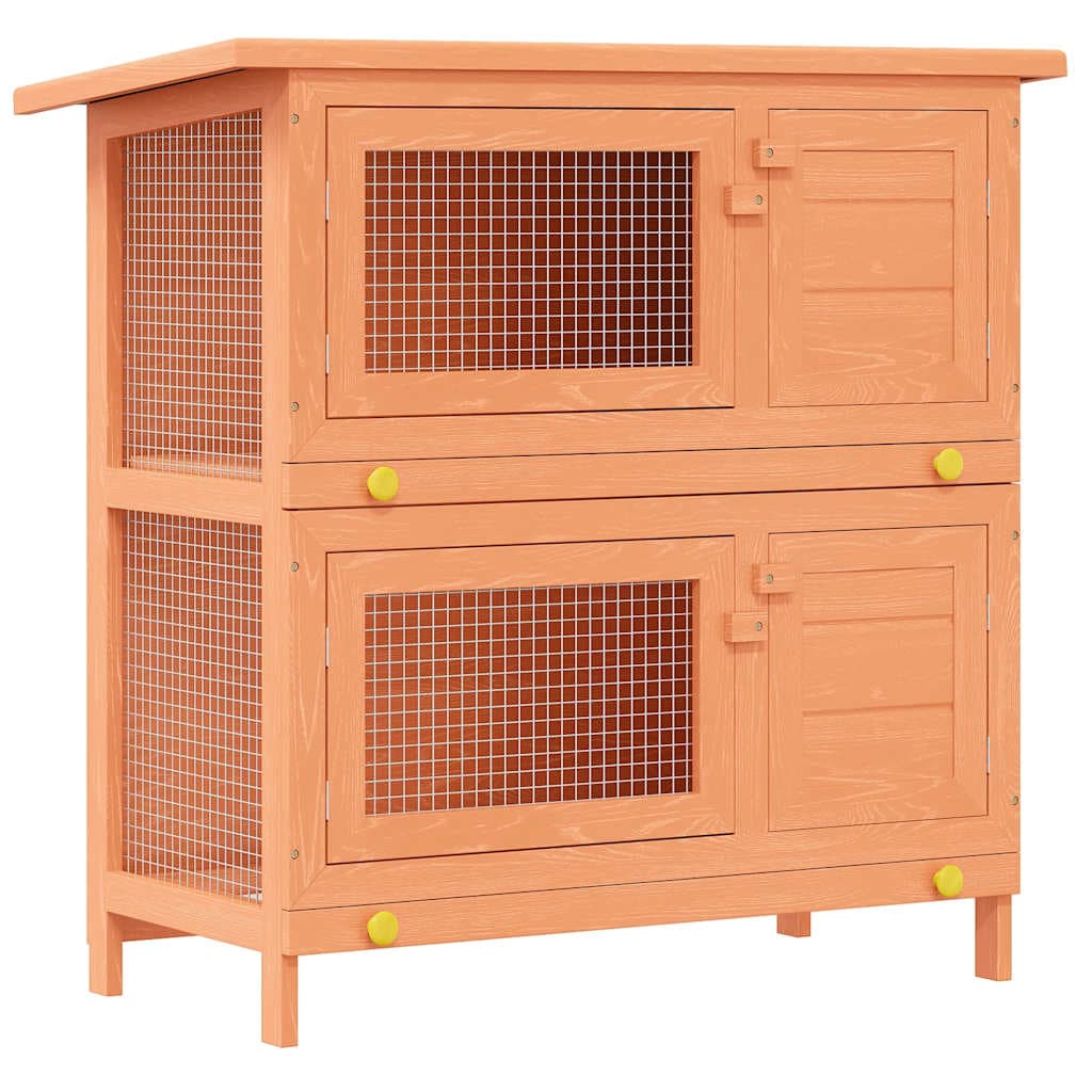 Conigliera all'Aperto Gabbia Piccoli Animali 4 Porte Legno — miniatura 2 di 9