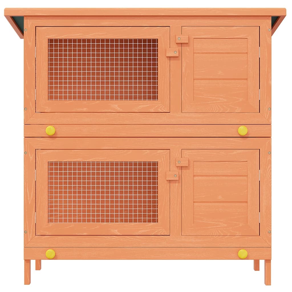 Conigliera all'Aperto Gabbia Piccoli Animali 4 Porte Legno — miniatura 3 di 9