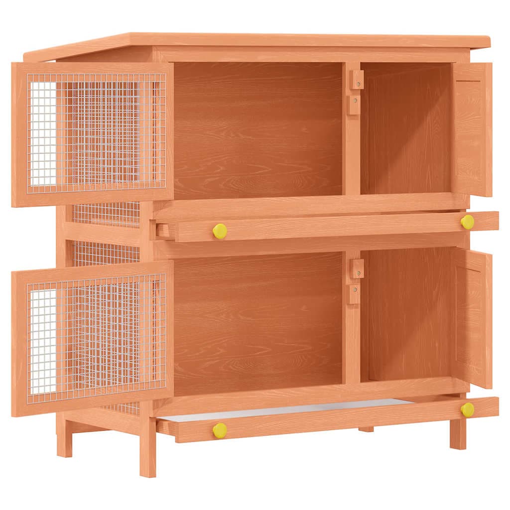 Conigliera all'Aperto Gabbia Piccoli Animali 4 Porte Legno — miniatura 4 di 9