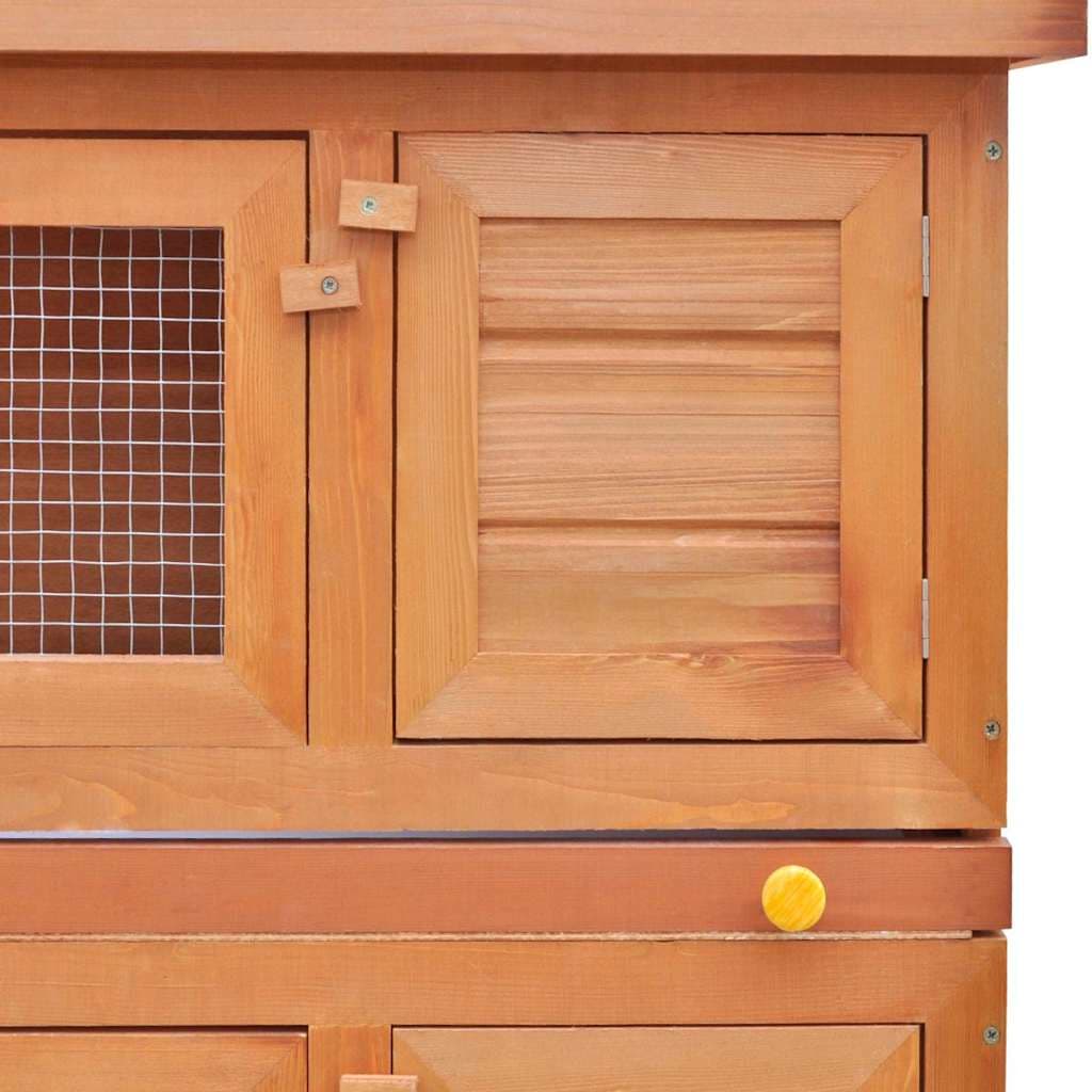 Conigliera all'Aperto Gabbia Piccoli Animali 4 Porte Legno — miniatura 5 di 9