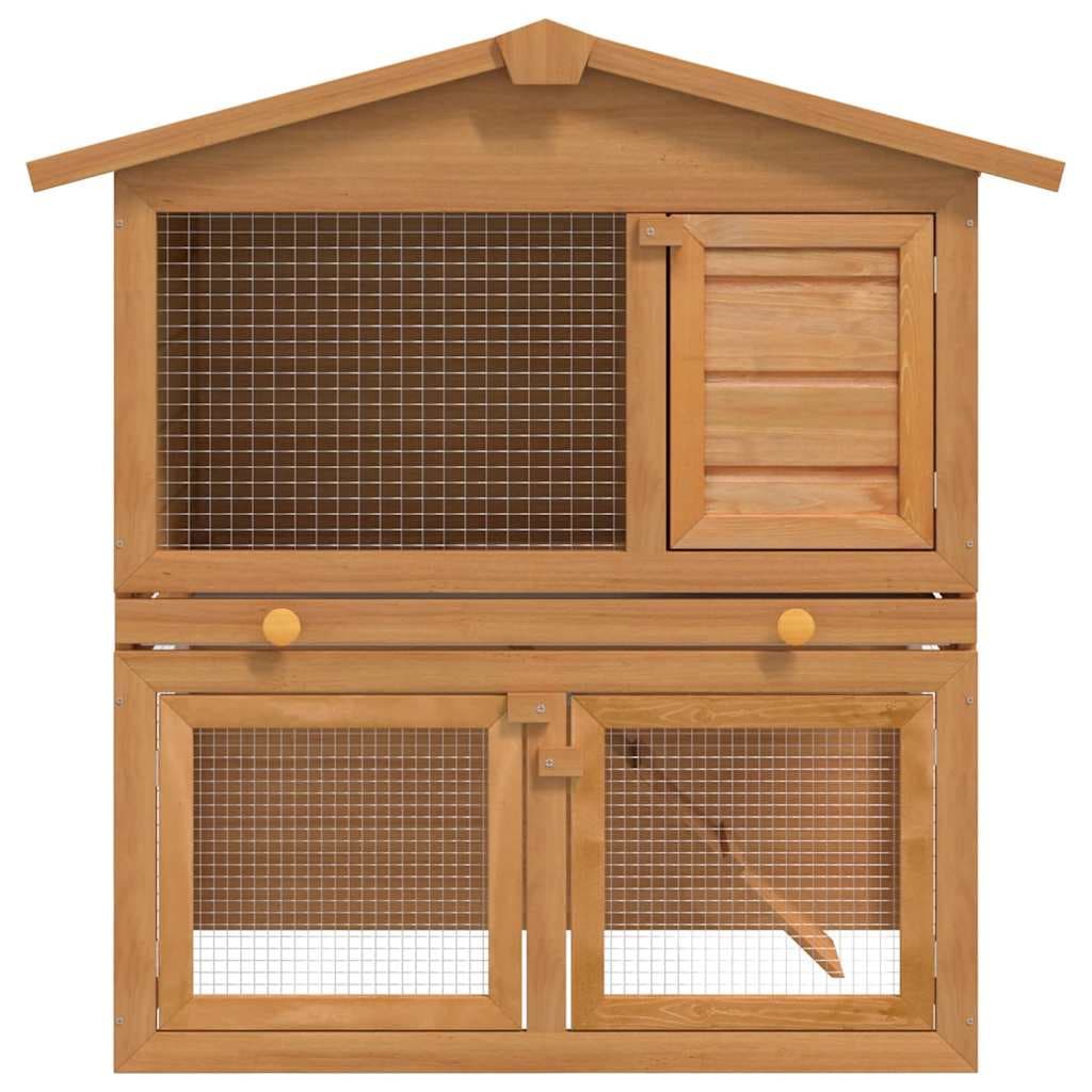Conigliera all'Aperto Gabbia Piccoli Animali 3 Porte Legno — miniatura 1 di 7