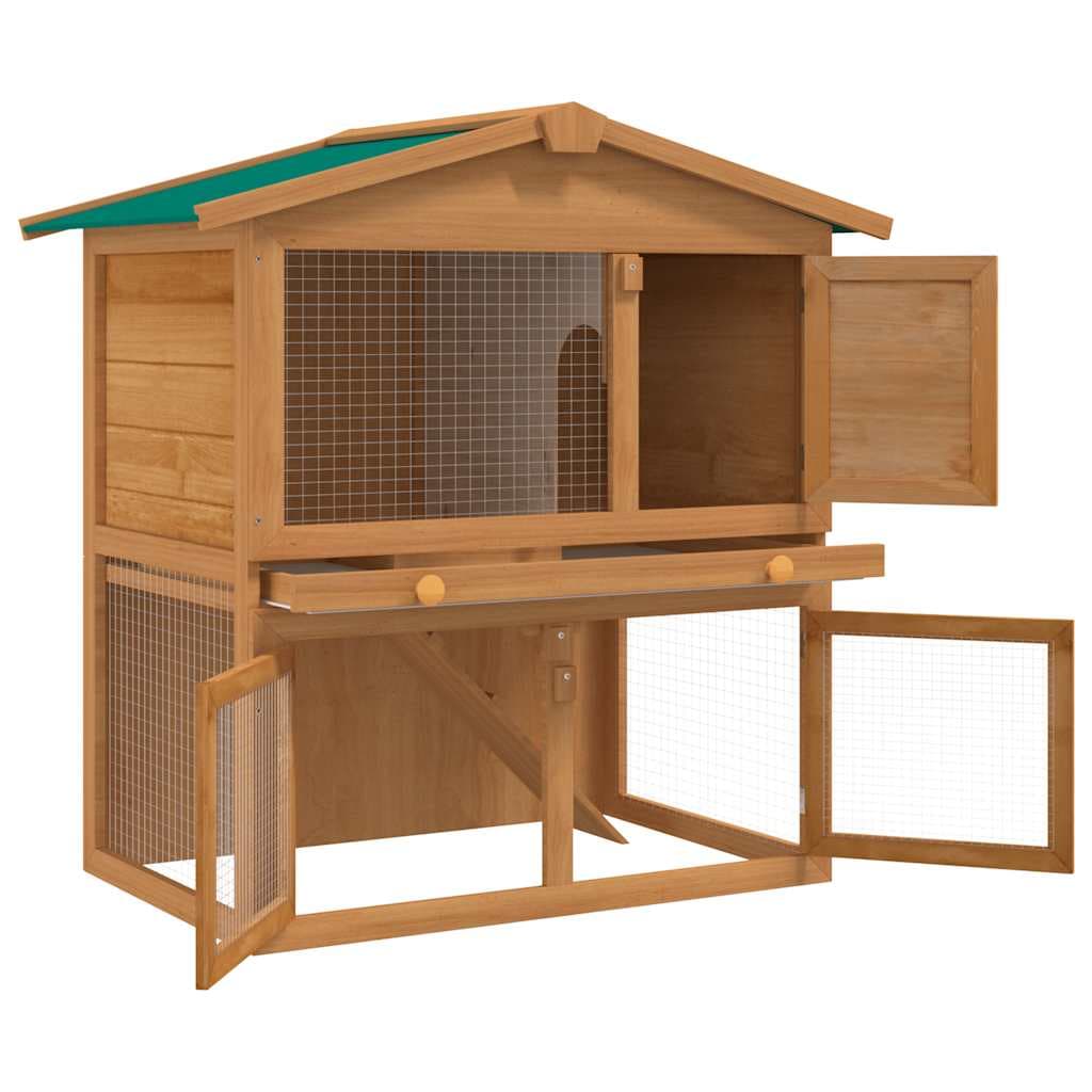 Conigliera all'Aperto Gabbia Piccoli Animali 3 Porte Legno — miniatura 2 di 7