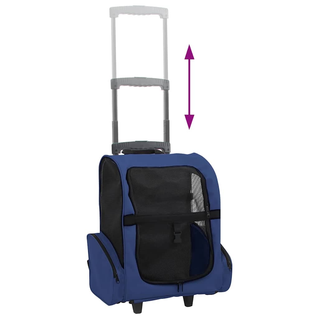 Trolley Trasportino per Animali Pieghevole Multifunzione Blu — miniatura 3 di 6