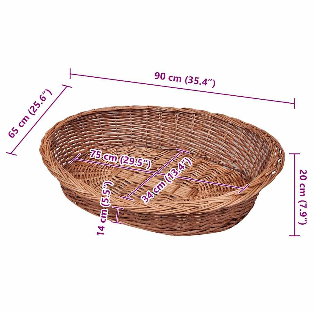 Cesto per Cani/Lettino in Vimini Naturale 90 cm — miniatura 4 di 4