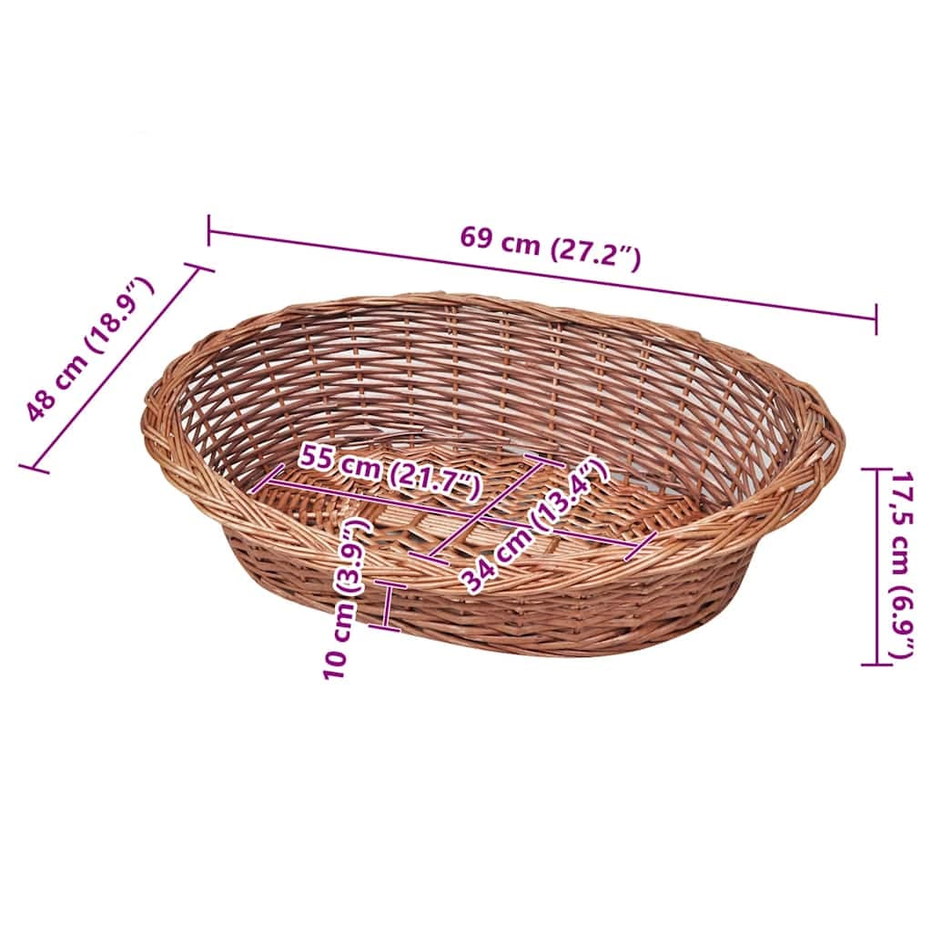 Cesto/Cuccia per Cani in Vimini Naturale 69 cm — foto 4 di 4