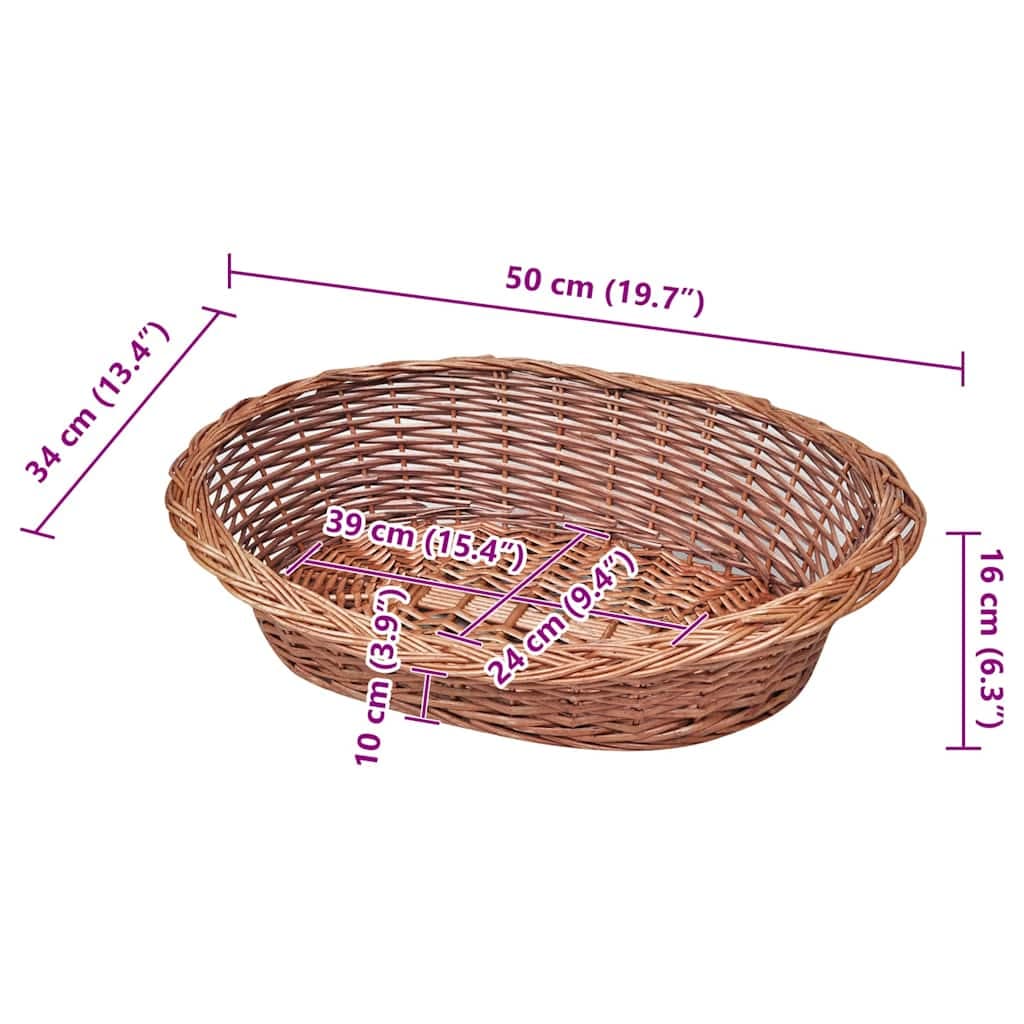 Cesto/Cuccia per Cani in Vimini Naturale 50 cm — miniatura 3 di 3