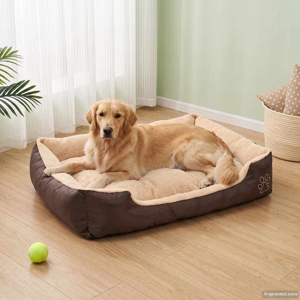 Lettino per Cani Marrone e Beige XXL — miniatura 1 di 6