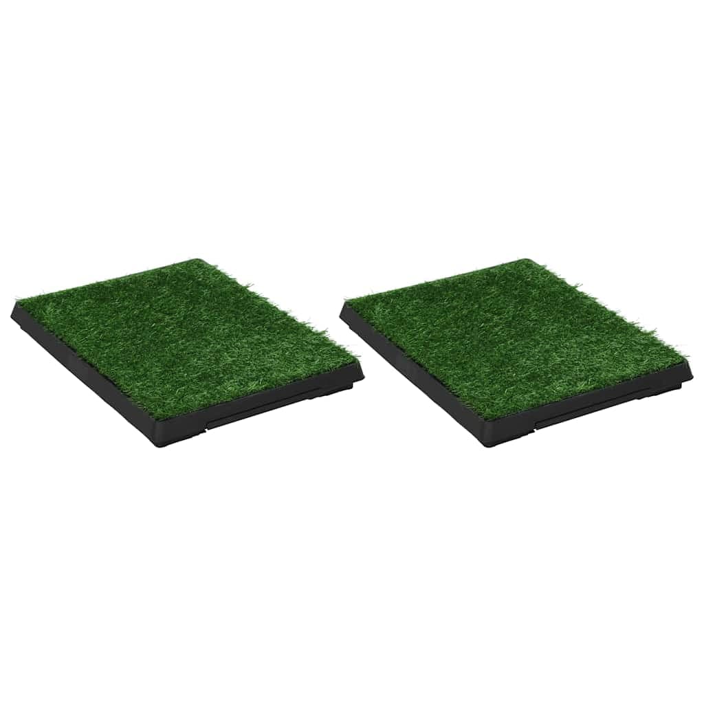 Toilette Animali 2pz Vassoio e Prato Finto Verde 63x50x7cm WC — miniatura 2 di 9
