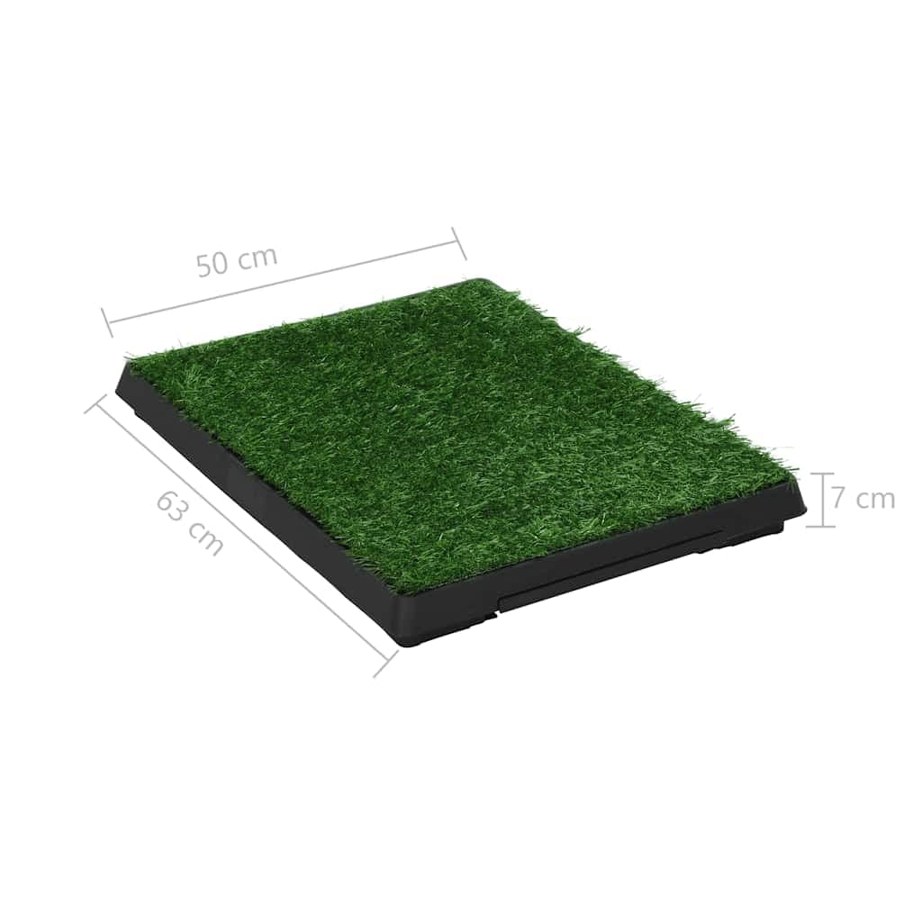 Toilette Animali 2pz Vassoio e Prato Finto Verde 63x50x7cm WC — miniatura 9 di 9