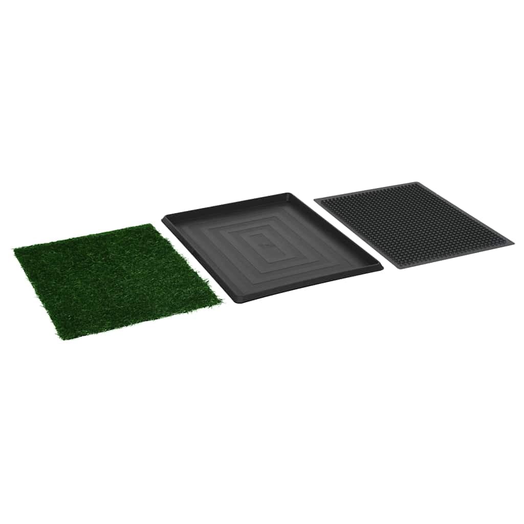 Toilette Animali con Vassoio e Prato Finto Verde 64x51x3cm WC — miniatura 4 di 8