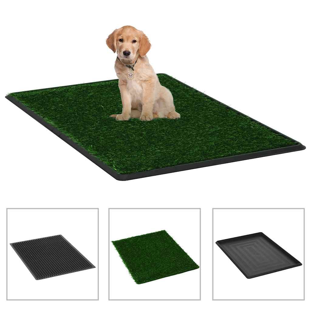 Toilette Animali con Vassoio e Prato Finto Verde 76x51x3cm WC — miniatura 1 di 7