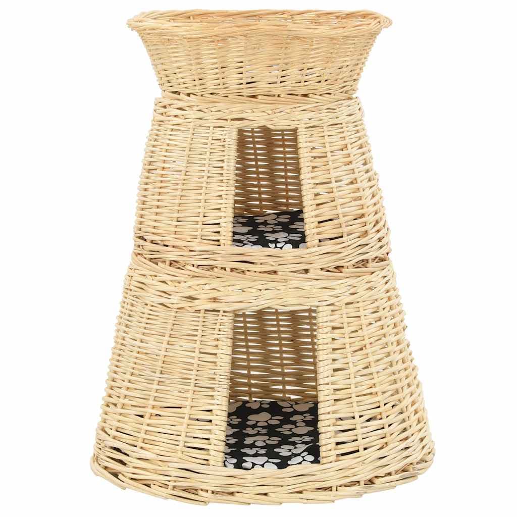 Set Ceste per Gatti con Cuscini 3 pz 47x34x60 cm Salice Naturale — miniatura 3 di 10