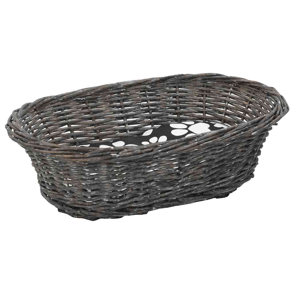 Ceste Gatti con Cuscini Grigio 3pz 47x34x60cm Salice Naturale — miniatura 9 di 10
