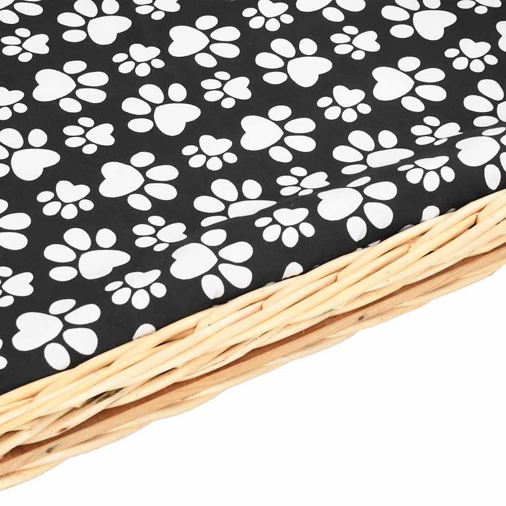Cesta per Cani con Cuscino 90x54x35 cm Salice Naturale — miniatura 3 di 4