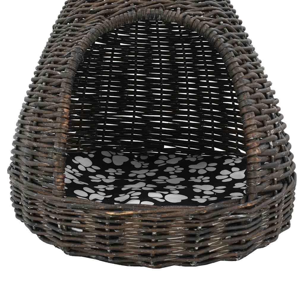 Cesta per Gatti Cuscino Grigio 40x60cm Teepee Salice Naturale — miniatura 6 di 7