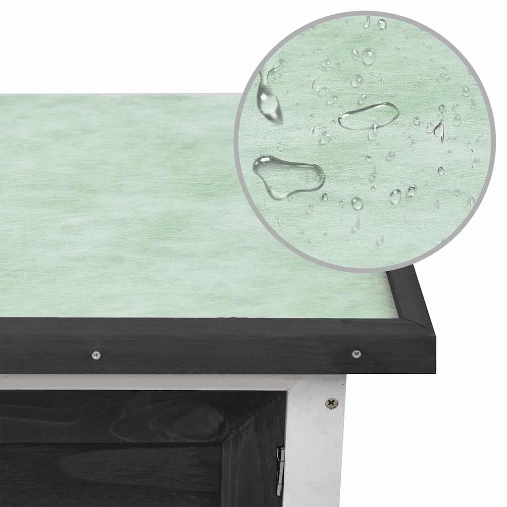 Conigliera per Esterni con Piano Singolo Grigia in Legno — miniatura 3 di 7