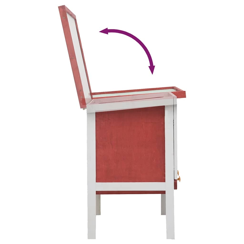 Conigliera per Esterni con Piano Singolo Rossa in Legno — miniatura 5 di 7